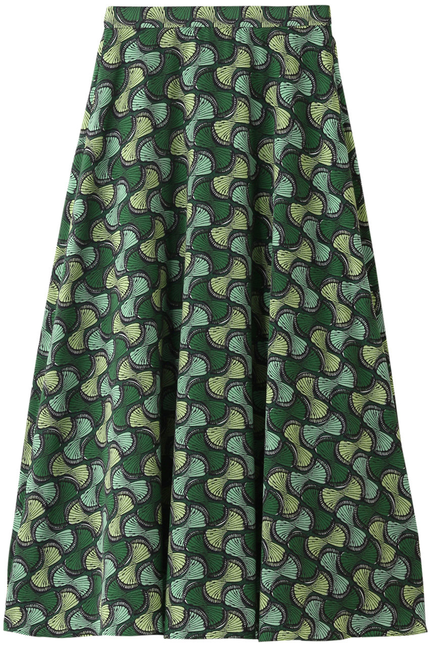 ＜ELLE SHOP＞ 30%OFF！HELIOPOLE バティックプリント サーキュラースカート (グリーン 36) エリオポール ELLE SHOP