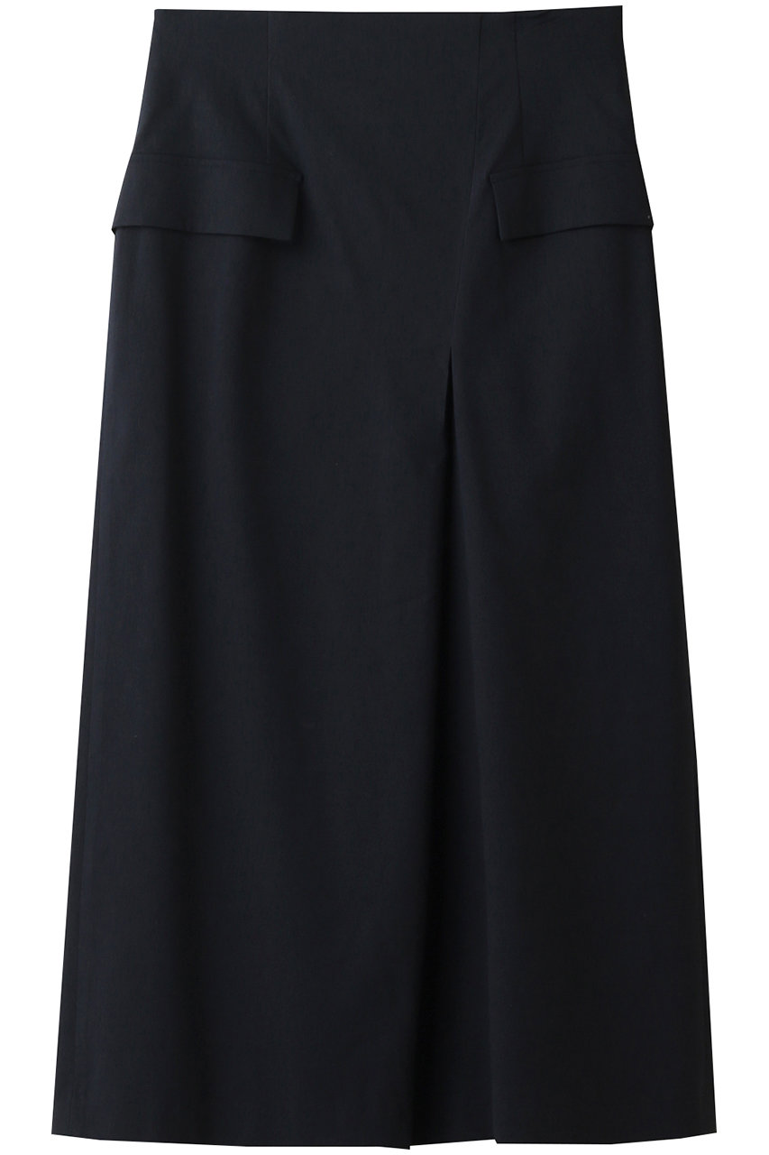 エリオポール/HELIOPOLEの麻混ストレッチタイトスカート(ネイビー/M8465)