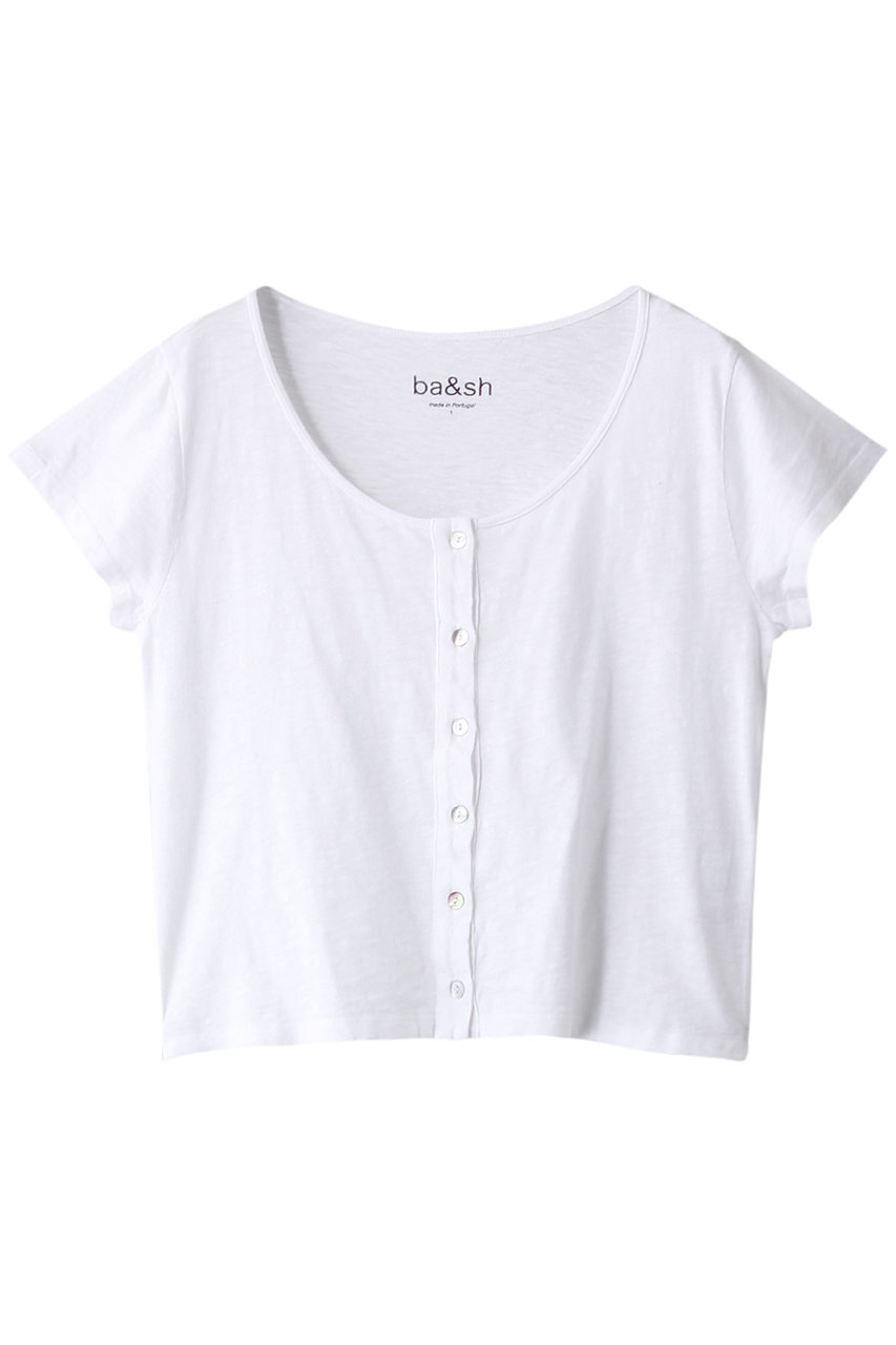 ＜ELLE SHOP＞ 50%OFF！HELIOPOLE 【ba & sh】ボタンTシャツ (ホワイト 1) エリオポール ELLE SHOP