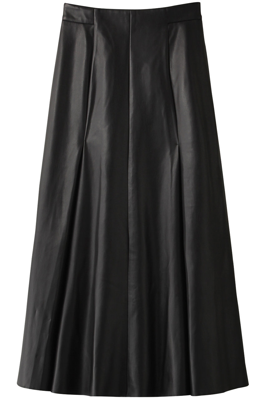 ＜ELLE SHOP＞ 30%OFF！HELIOPOLE ECO LEATHER FLARE SKIRT (ブラック 38) エリオポール ELLE SHOP