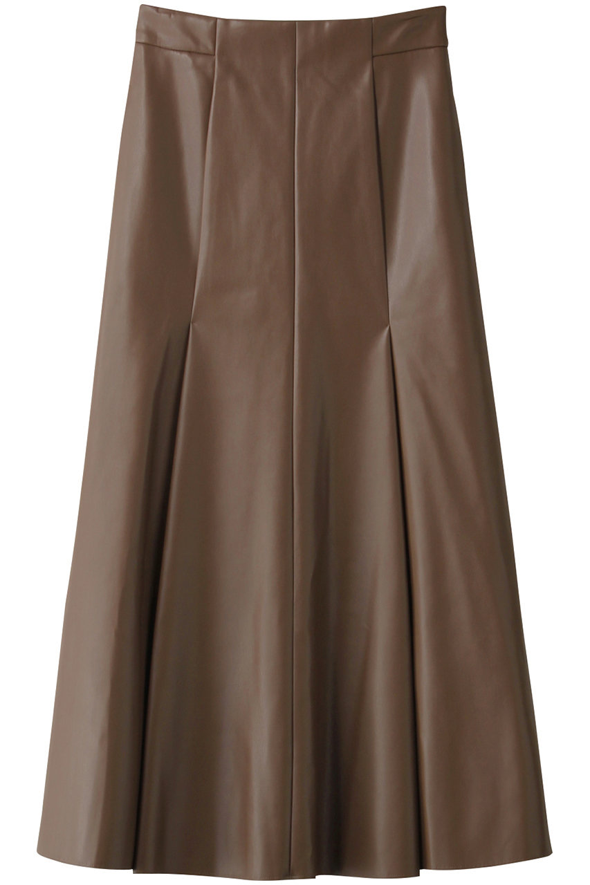 ＜ELLE SHOP＞ 30%OFF！HELIOPOLE ECO LEATHER FLARE SKIRT (ブラウン 36) エリオポール ELLE SHOP画像