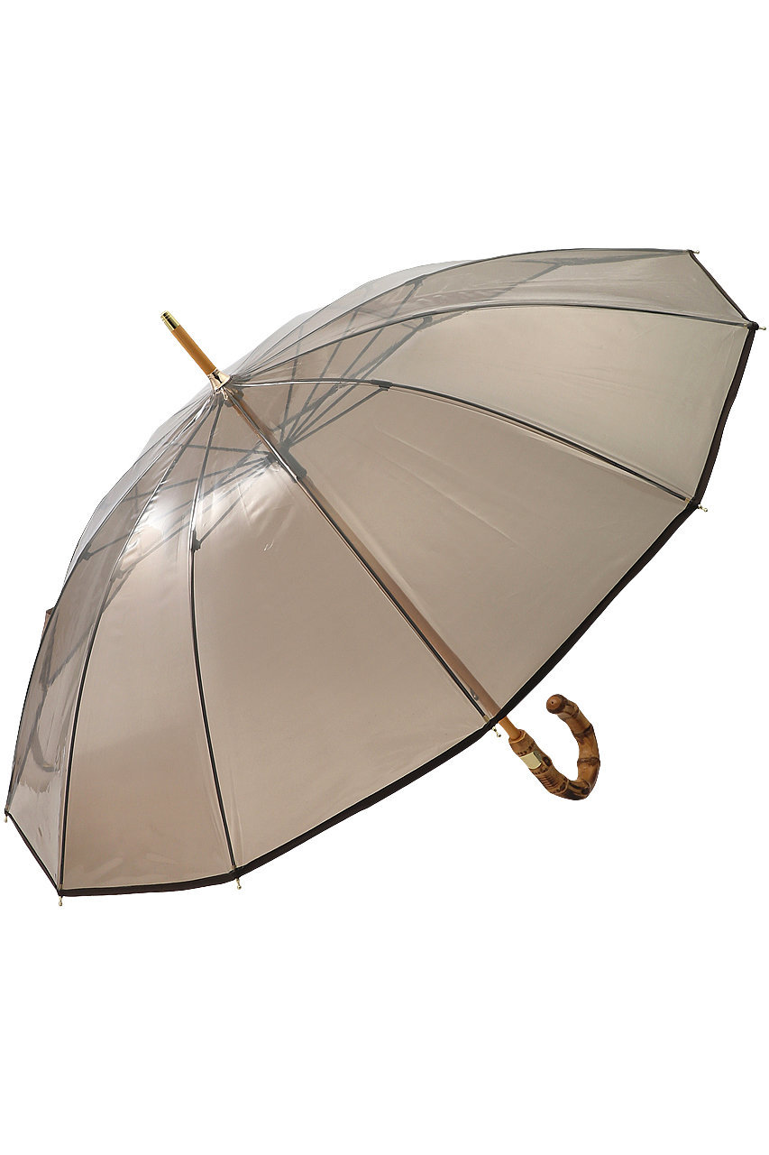 HELIOPOLE CLEAR UMBRELLA BAMBOO 傘 (ブラウン F) エリオポール ELLE SHOP画像