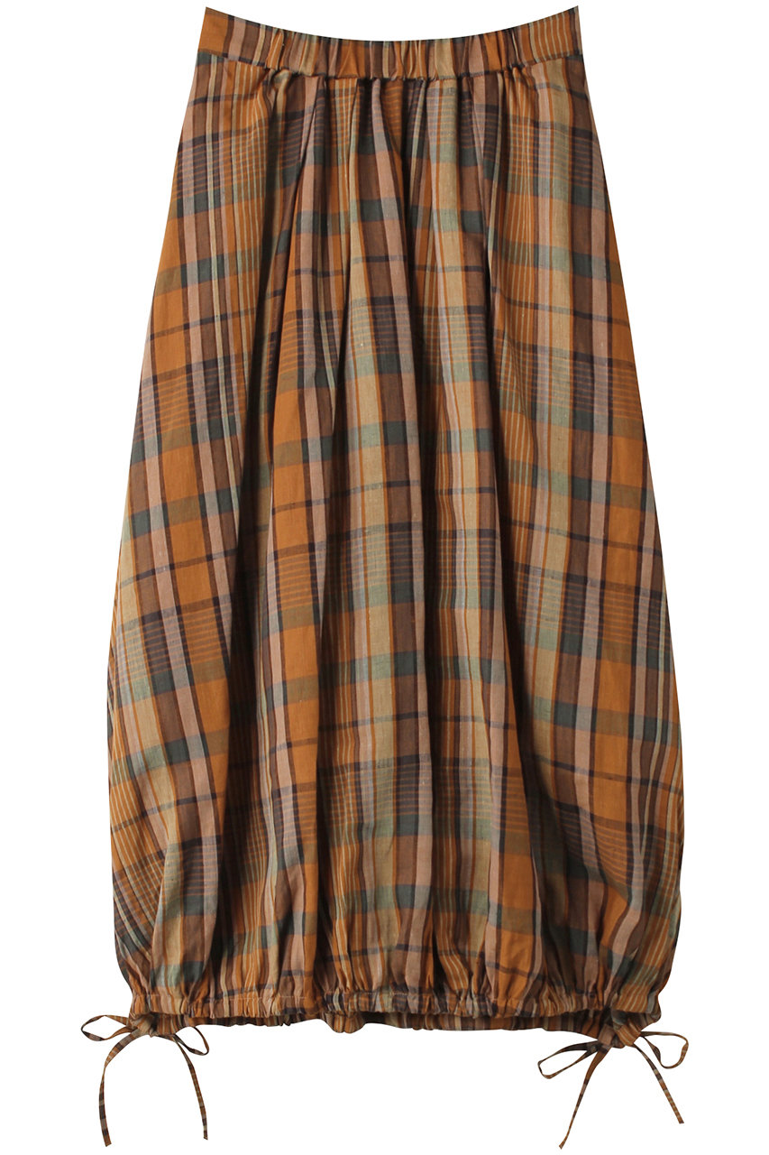 エリオポール/HELIOPOLEのMADRAS LINEN  BALLOON SKIRT スカート(オレンジ/12003057067HN)