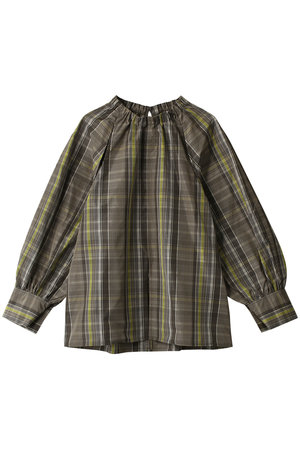 シャンブレータフタギャザーブラウス