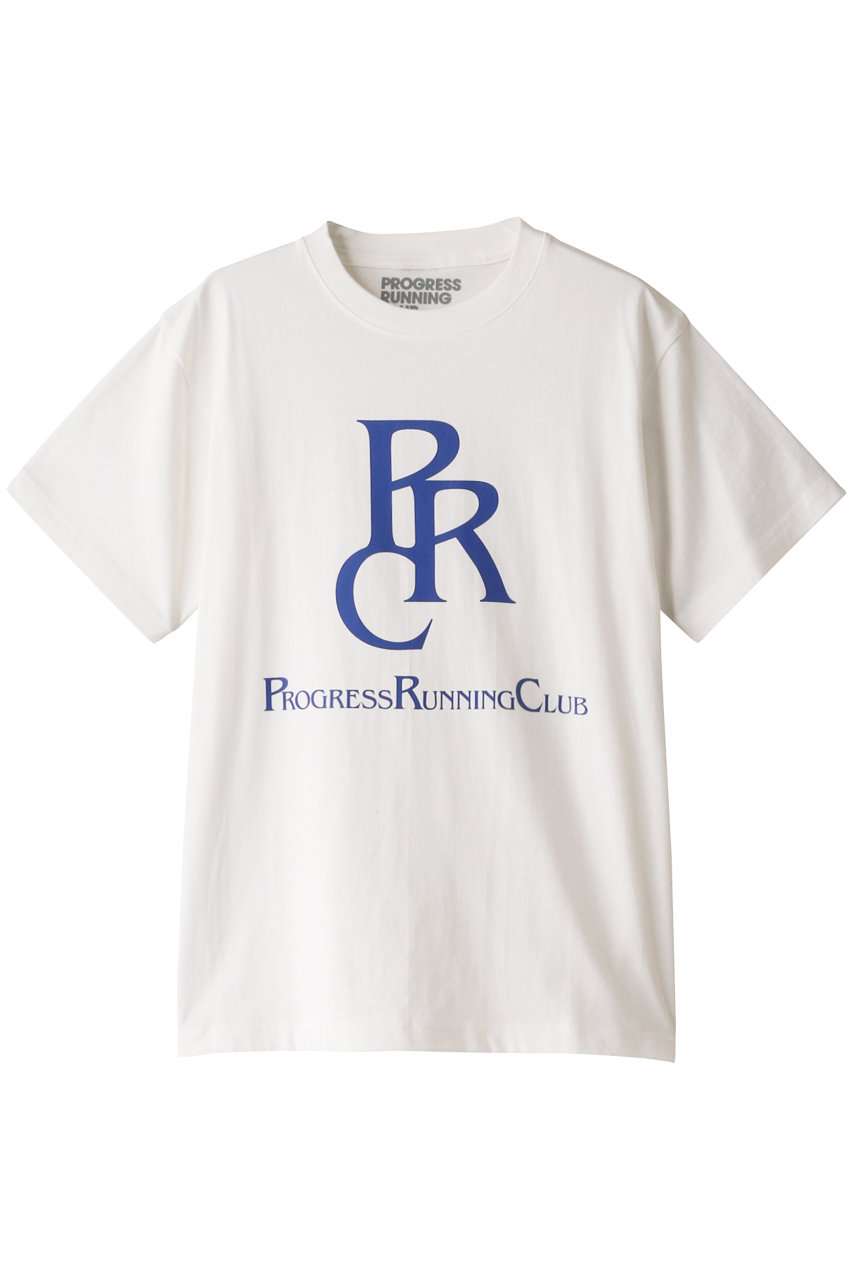 HELIOPOLE 【PROGRESS RUNNING CLUB】LOGO PRINT Tシャツ (ホワイト, M) エリオポール ELLE SHOP