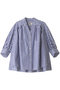 【Traditional Weatherwear】ギャザースタンドカラーシャツ エリオポール/HELIOPOLE ブルー