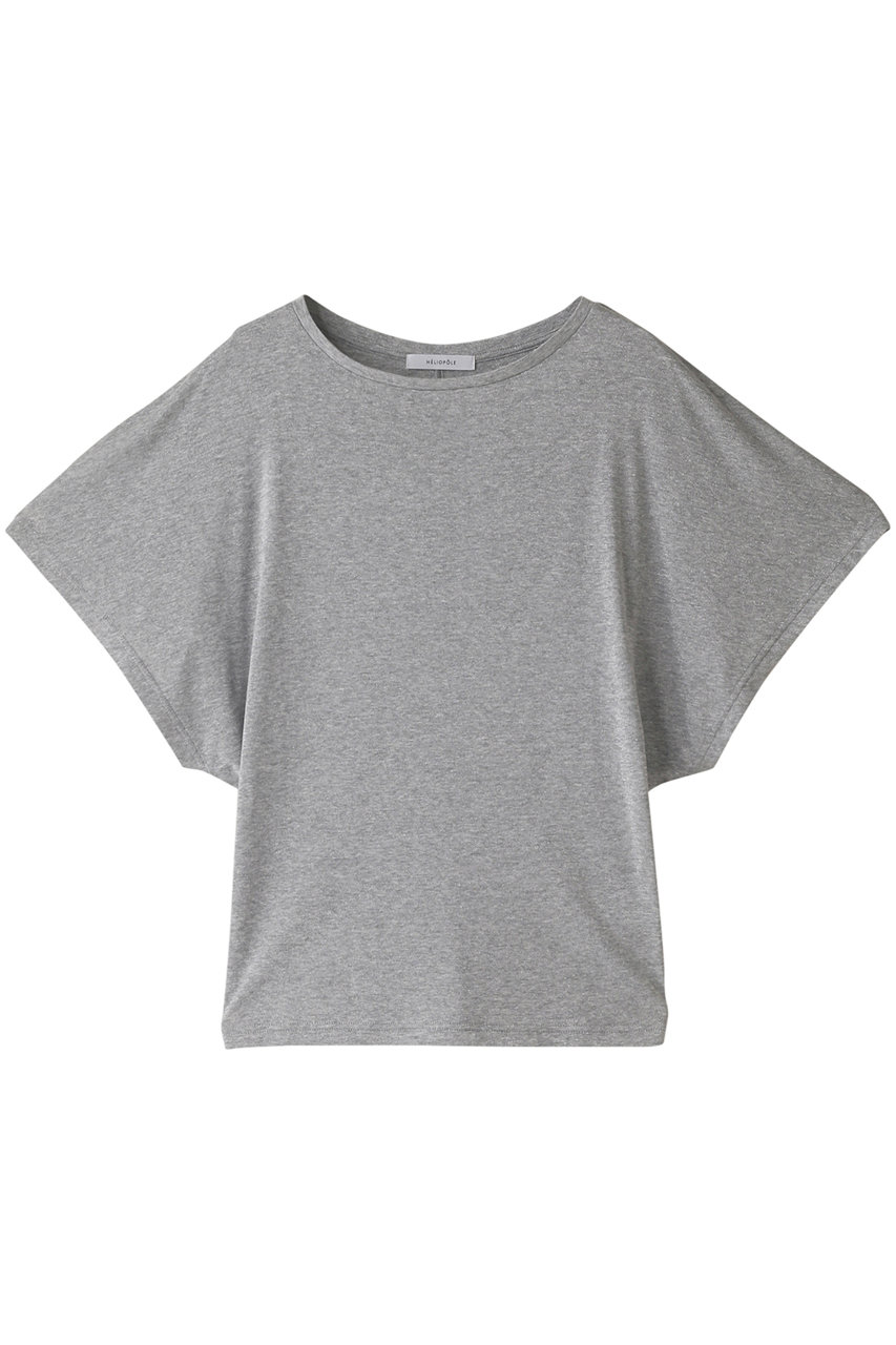 ＜ELLE SHOP＞ HELIOPOLE グリッタードルマンスリーブTシャツ (グレー×シルバー 38) エリオポール ELLE SHOP