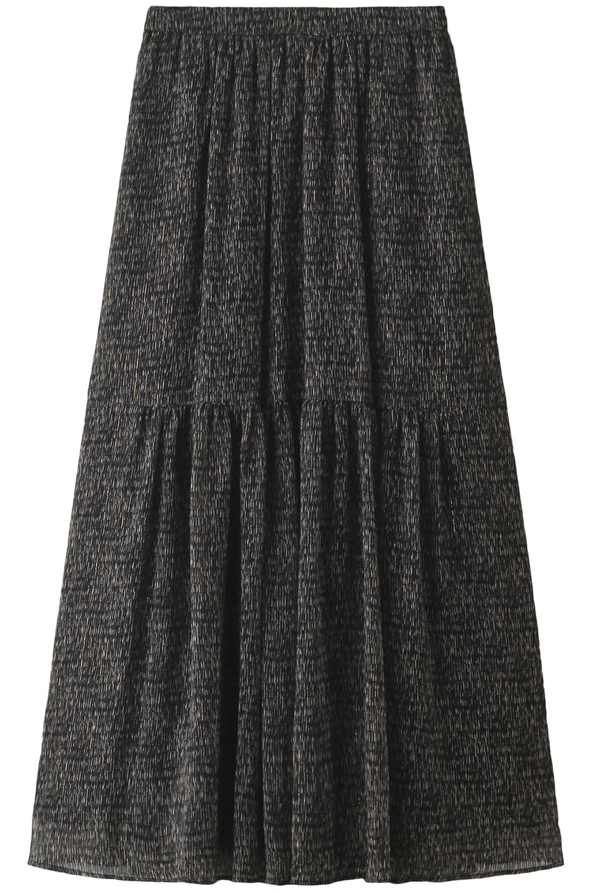 ＜ELLE SHOP＞ HELIOPOLE DEVEAUX PRINT スカート (ブラック 38) エリオポール ELLE SHOP