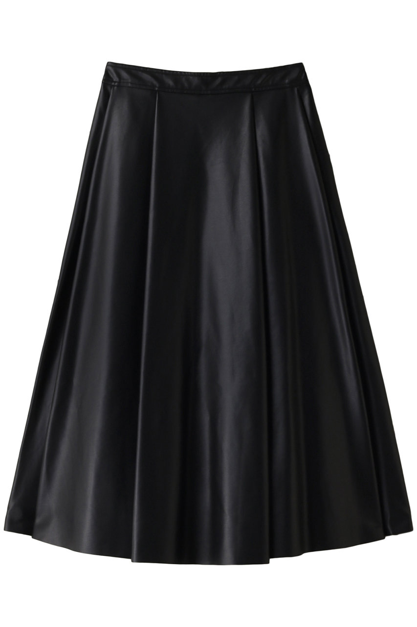 ＜ELLE SHOP＞ HELIOPOLE フェイクレザースカート (ブラック 36) エリオポール ELLE SHOP