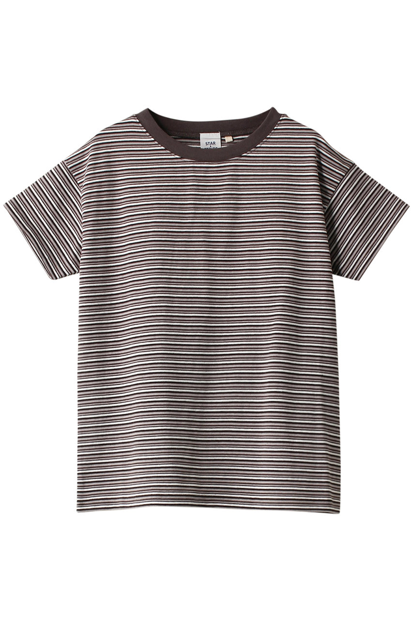 HELIOPOLE 【Star & Stripe】MLT BOR Tシャツ (グレー, F) エリオポール ELLE SHOP