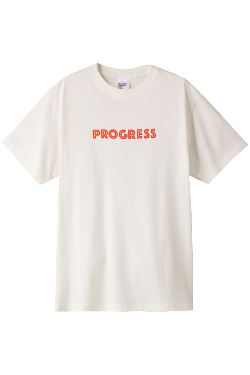 HELIOPOLE 【PROGRESS RUNNING CLUB】PROGRESS ショートスリーブTシャツ (アイボリー, M) エリオポール ELLE SHOP