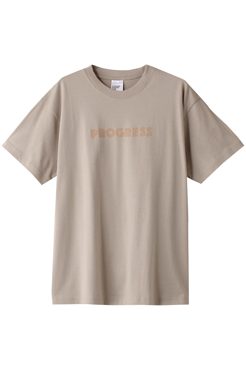 HELIOPOLE 【PROGRESS RUNNING CLUB】PROGRESS ショートスリーブTシャツ (ベージュ, M) エリオポール ELLE SHOP