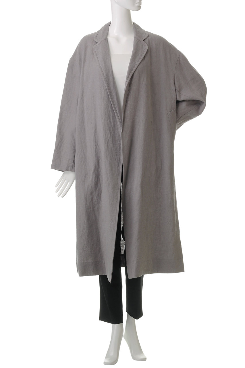 HELIOPOLE(エリオポール)｜DUNGAREES リネンロングコート/グレー
