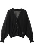 シアーVネックカーディガン
