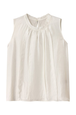 エリオポール/HELIOPOLEのクレープシアースリーブレスブラウス(110400/110401)