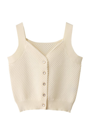 エリオポール/HELIOPOLEのポップコーンニットビジューボタンベスト(110300/110301)