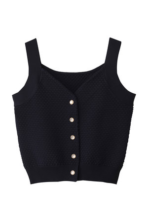 エリオポール/HELIOPOLEのポップコーンニットビジューボタンベスト(110300/110301)