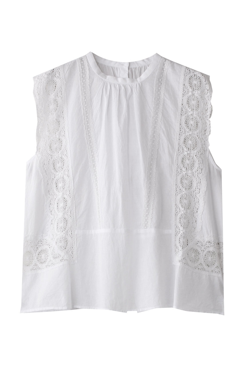HELIOPOLE 【normment / ノーメント】COTTON MANNY LACE ノースリーブ (ホワイト, F) エリオポール ELLE SHOP