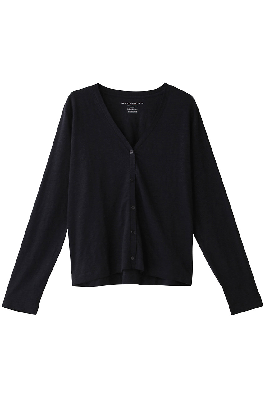 HELIOPOLE 【MAJESTIC FILATURES】V カーディガン (ネイビー, 1) エリオポール ELLE SHOP HELIOPOLE 【MAJESTIC FILATURES】V カーディガン (ネイビー, 1) エリオポール ELLE SHOP