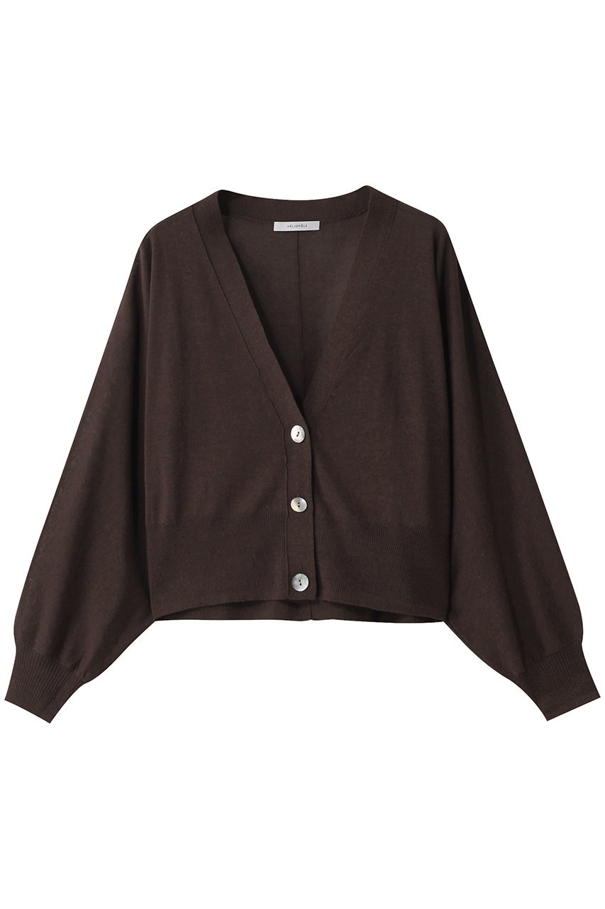 エリオポール/HELIOPOLEのシアーニットクロップドカーディガン(ダークブラウン/15003080041HN)