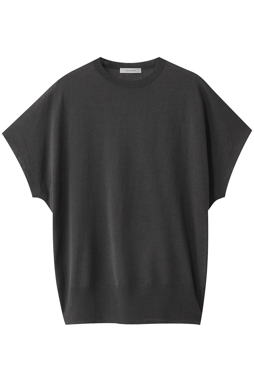 HELIOPOLE シアーニットBIG TEE (チャコールグレー, 38) エリオポール ELLE SHOP HELIOPOLE シアーニットBIG TEE (チャコールグレー, 38) エリオポール ELLE SHOP