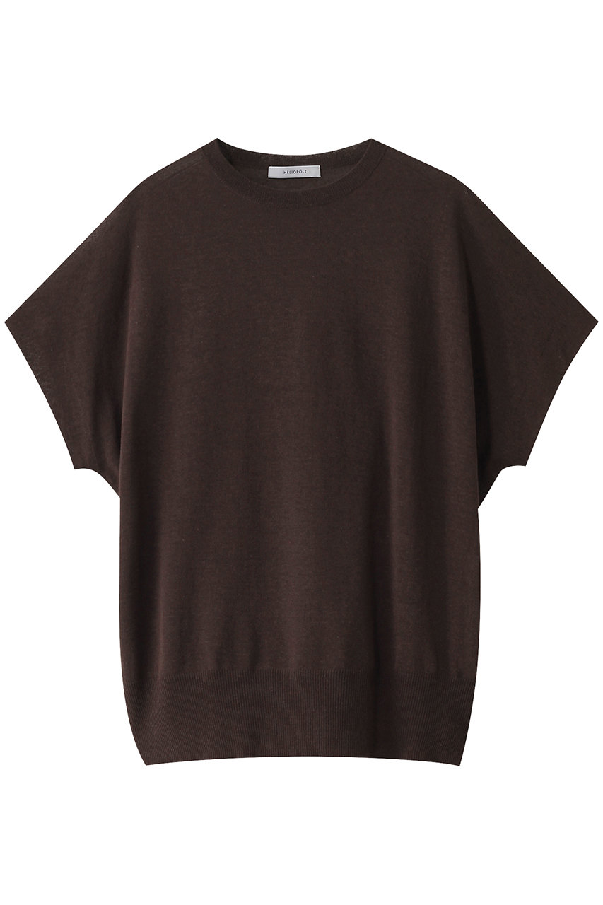 HELIOPOLE シアーニットBIG TEE (ダークブラウン, 38) エリオポール ELLE SHOP HELIOPOLE シアーニットBIG TEE (ダークブラウン, 38) エリオポール ELLE SHOP