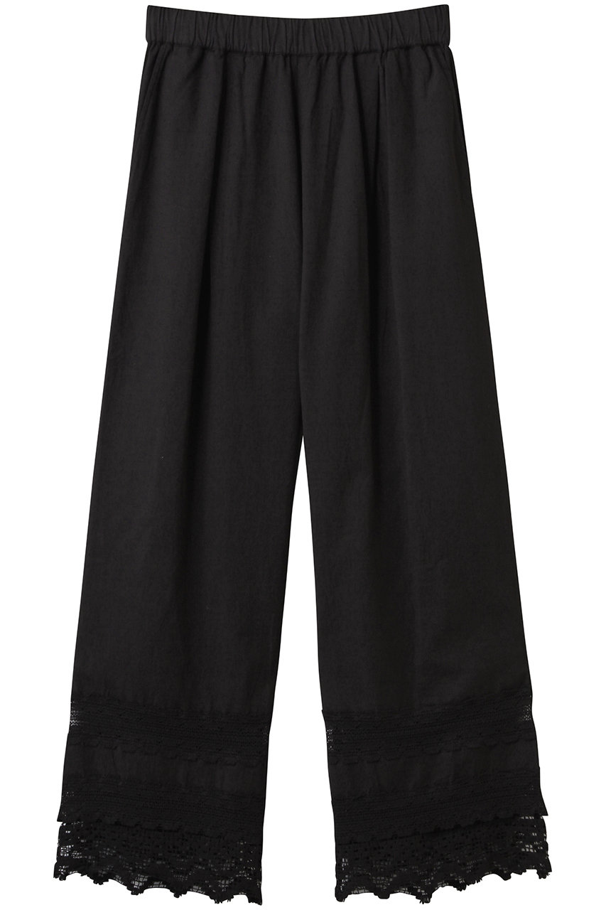 HELIOPOLE 【normment】CTN FLEX LACE パンツ (ブラック, S) エリオポール ELLE SHOP HELIOPOLE 【normment】CTN FLEX LACE パンツ (ブラック, S) エリオポール ELLE SHOP