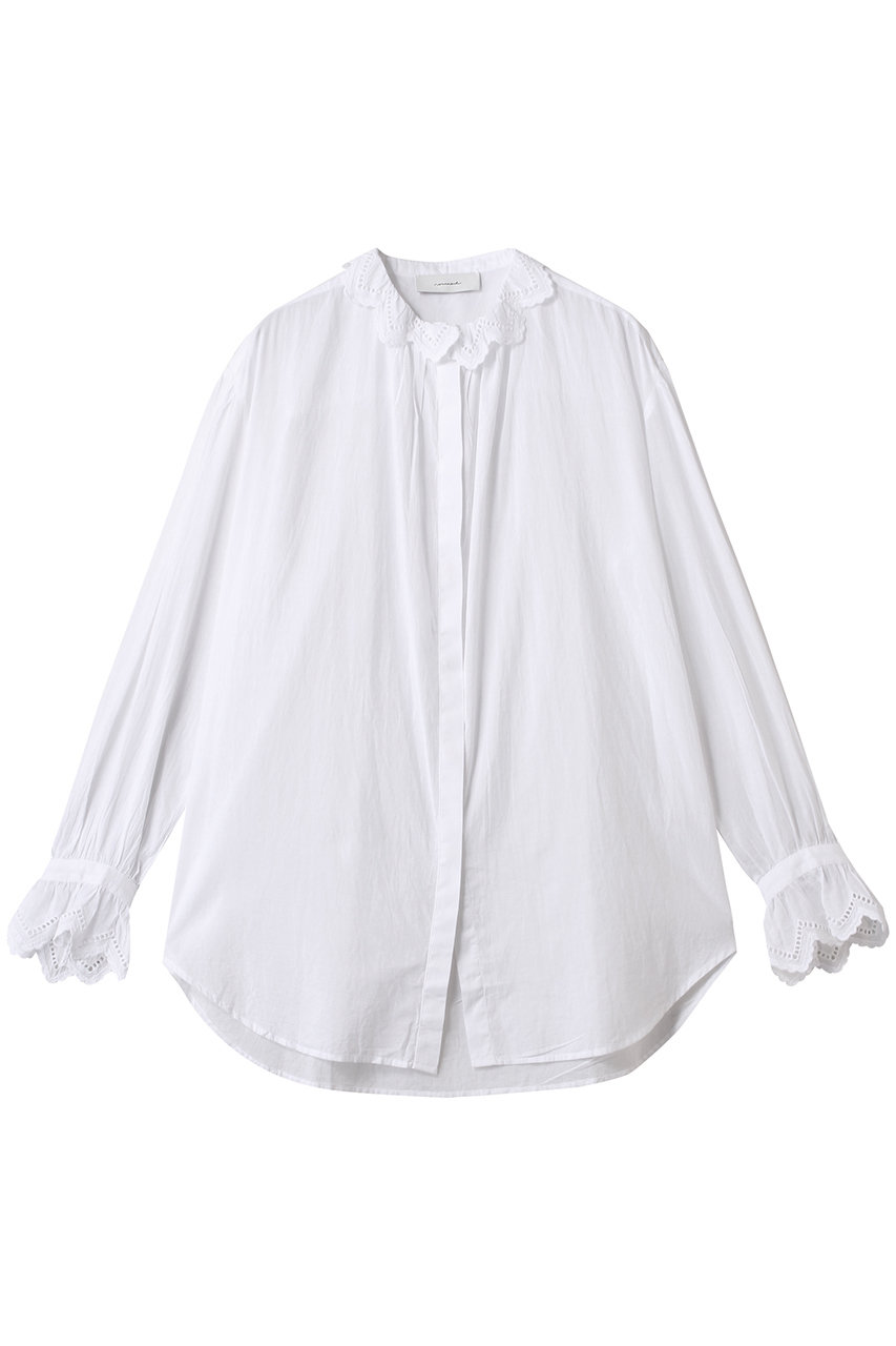 HELIOPOLE 【normment】スカラップエンブロイダリーフリルブラウス (ホワイト, F) エリオポール ELLE SHOP HELIOPOLE 【normment】スカラップエンブロイダリーフリルブラウス (ホワイト, F) エリオポール ELLE SHOP