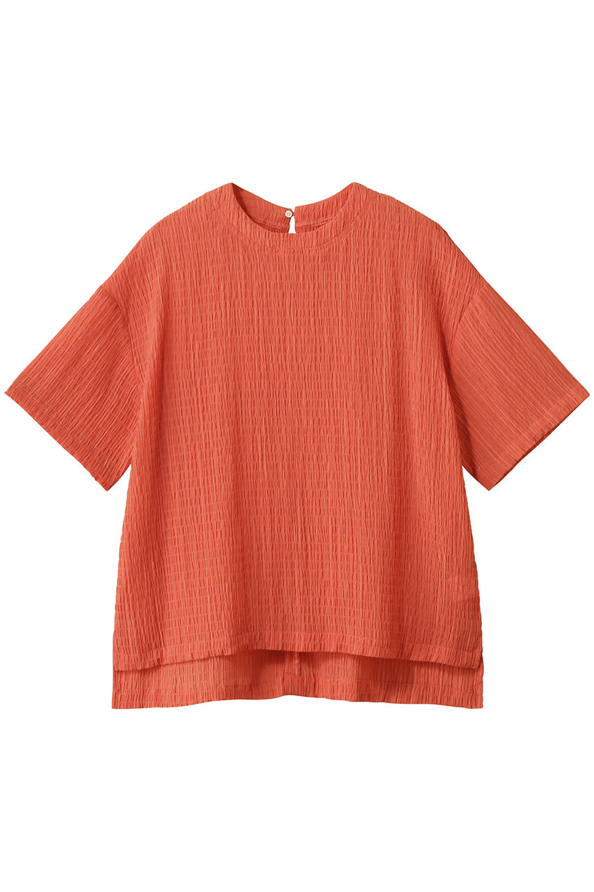 HELIOPOLE シアーサッカーTEE ブラウス (オレンジ, 38) エリオポール ELLE SHOP HELIOPOLE シアーサッカーTEE ブラウス (オレンジ, 38) エリオポール ELLE SHOP