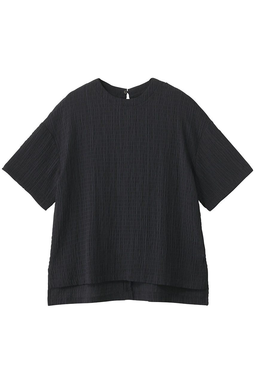 HELIOPOLE シアーサッカーTEE ブラウス (ネイビー, 38) エリオポール ELLE SHOP HELIOPOLE シアーサッカーTEE ブラウス (ネイビー, 38) エリオポール ELLE SHOP