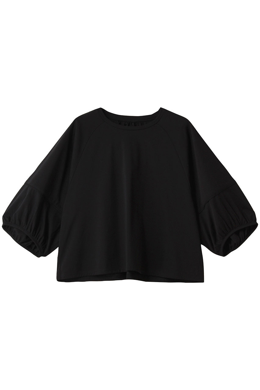 HELIOPOLE 【THREE DOTS】バルーンスリーブカットソー (ブラック, S) エリオポール ELLE SHOP HELIOPOLE 【THREE DOTS】バルーンスリーブカットソー (ブラック, S) エリオポール ELLE SHOP