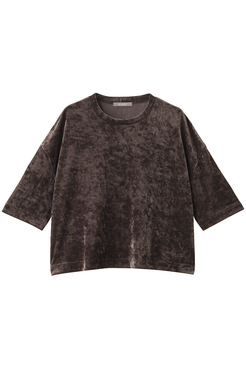 HELIOPOLE シアーベロアTシャツ (ダークブラウン, 38) エリオポール ELLE SHOP HELIOPOLE シアーベロアTシャツ (ダークブラウン, 38) エリオポール ELLE SHOP