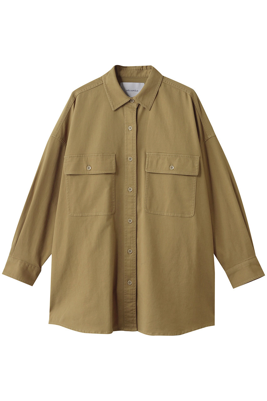 HELIOPOLE コットンツイルビッグシャツ (キャメル, 36) エリオポール ELLE SHOP HELIOPOLE コットンツイルビッグシャツ (キャメル, 36) エリオポール ELLE SHOP