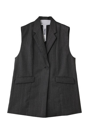 ella selectshop エラ　ドビークロスフリルジレ　ブラック　ペムラム ella selectshop】ドビークロスフリルジレ ベスト - メルカリ