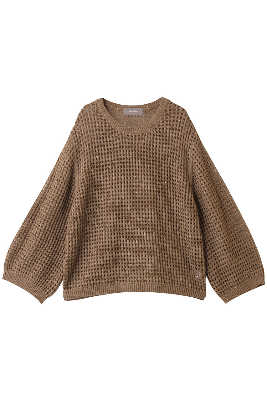 HELIOPOLE SHEER SPANGLE ニット (ダークブラウン, 38) エリオポール ELLE SHOP HELIOPOLE SHEER SPANGLE ニット (ダークブラウン, 38) エリオポール ELLE SHOP
