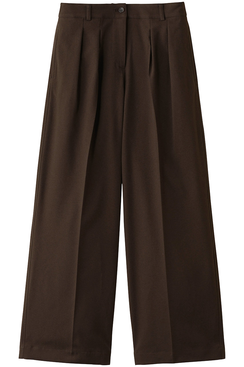HELIOPOLE タックストレートパンツ (ダークブラウン, 36) エリオポール ELLE SHOP HELIOPOLE タックストレートパンツ (ダークブラウン, 36) エリオポール ELLE SHOP