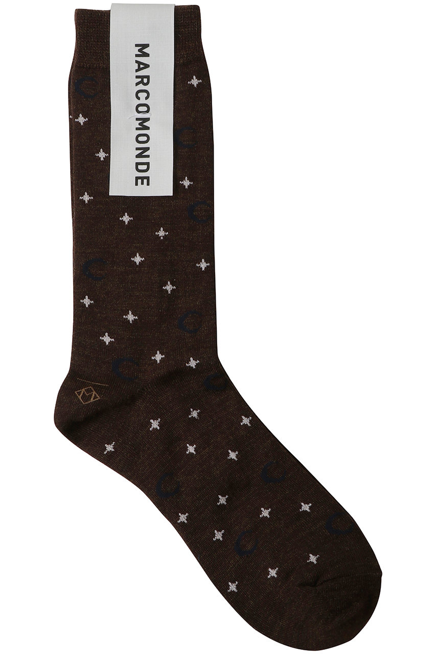 HELIOPOLE 【MARCOMONDE】TURKEY PATTERN ソックス (ダークブラウン, F) エリオポール ELLE SHOP HELIOPOLE 【MARCOMONDE】TURKEY PATTERN ソックス (ダークブラウン, F) エリオポール ELLE SHOP