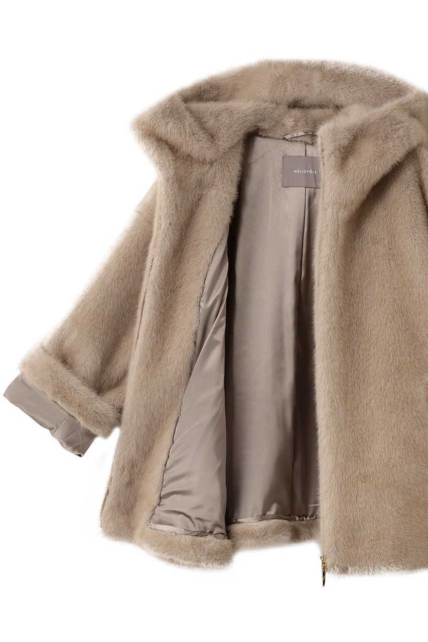 HELIOPOLE(エリオポール)｜ミンク調フェイクファーフーディーブルゾン