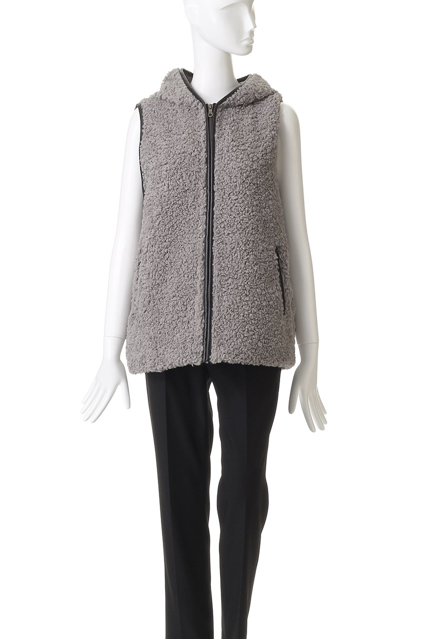 専用 完売 新品 three dots プードルボア フーディー ベスト HELIOPOLE(エリオポール)｜【THREE DOTS】プードルボアフーディー