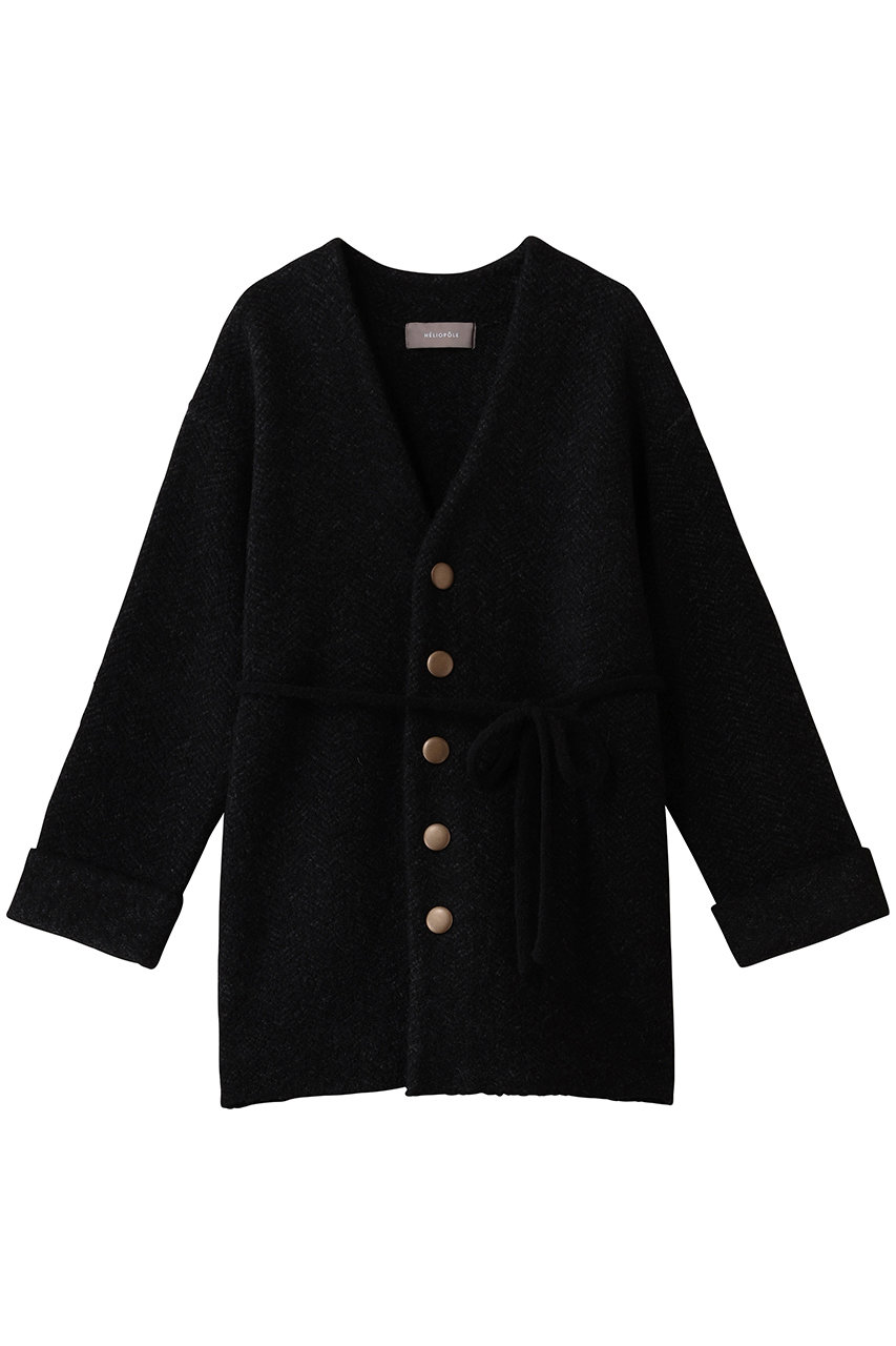 HELIOPOLE(エリオポール)｜ヘリンボーンニットジャケット/ブラック の