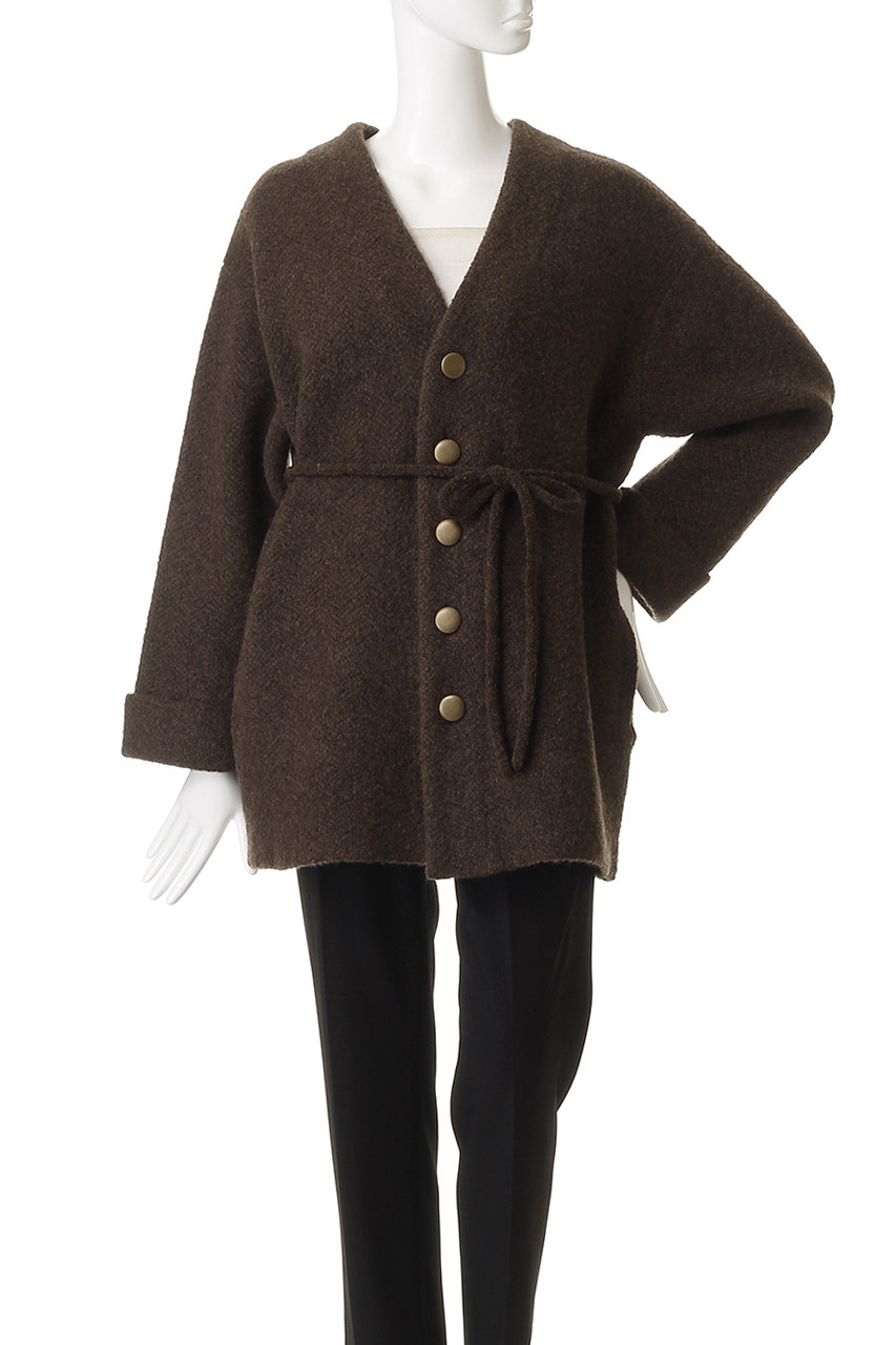 HELIOPOLE(エリオポール)｜ヘリンボーンニットジャケット/ブラック の