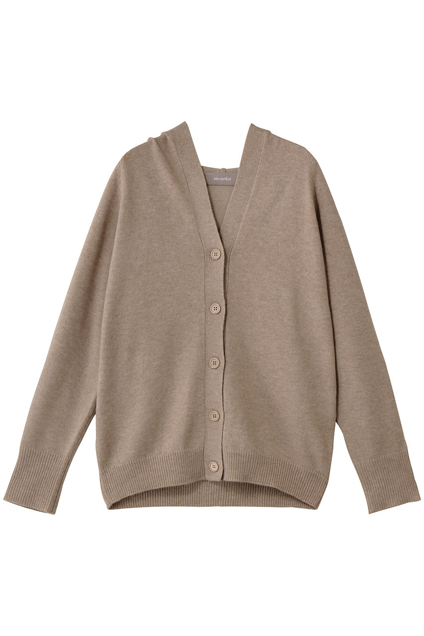 HELIOPOLE ニットフーディーカーディガン (ブラウン, 38) エリオポール ELLE SHOP