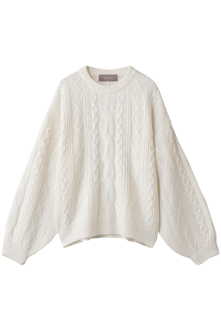エリオポール/HELIOPOLEのケーブルスパングルニット(ホワイト/25003067041HN)