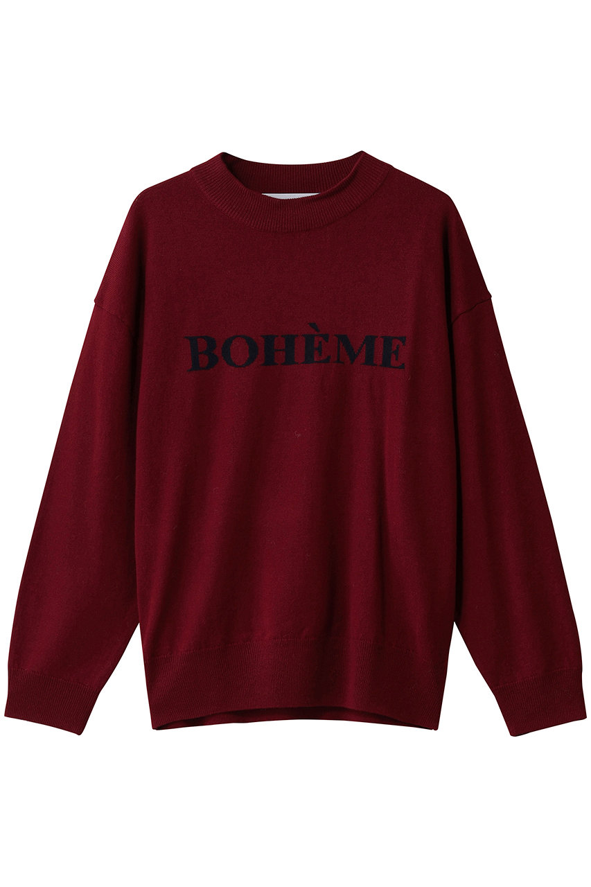 エリオポール/HELIOPOLEのインターシャロゴニット(ボルドー/25003068041HN)