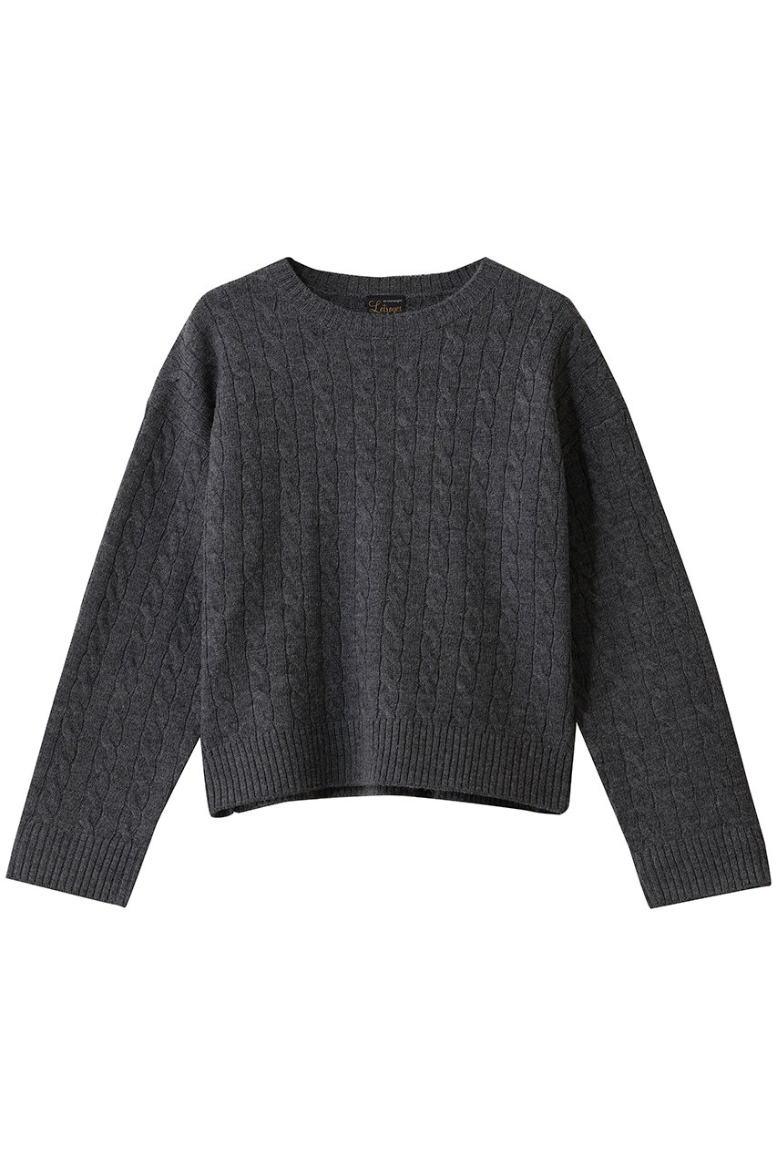 エリオポール/HELIOPOLEの【Letroyes】ケーブルクルーネックニット(チャコールグレー/25028005041LN)