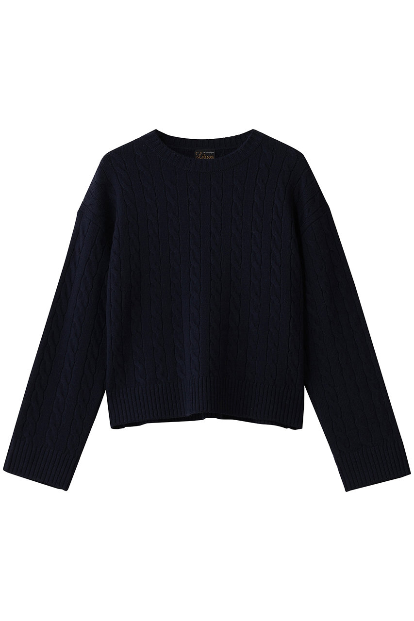 エリオポール/HELIOPOLEの【Letroyes】ケーブルクルーネックニット(ネイビー/25028005041LN)