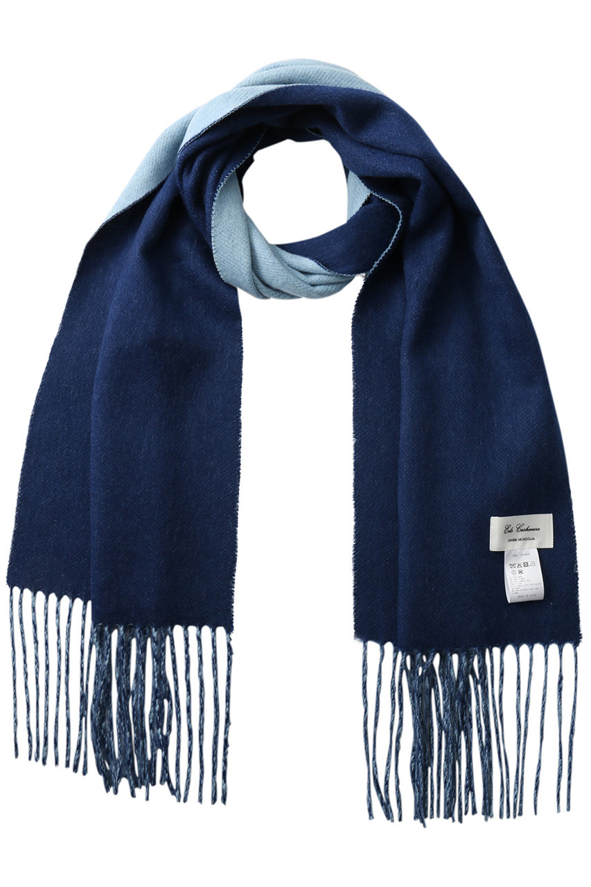 エリオポール/HELIOPOLEの【Eds Cashmere】CASHMERE リバーシブマフラー(ネイビー/25605006083EN)