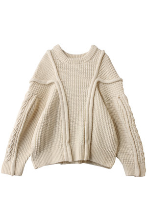 エリオポール/HELIOPOLEの【uca】ARAN HAND KNIT SLIT GUSSET クルーネック(110300/110301)