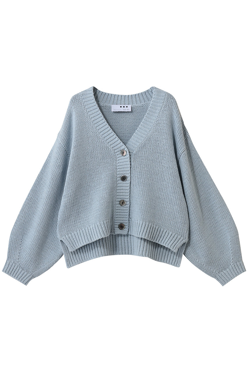 エリオポール/HELIOPOLEの【THREE DOTS】バルキーコットンカーディガン(スカイブルー/16047001041TN)