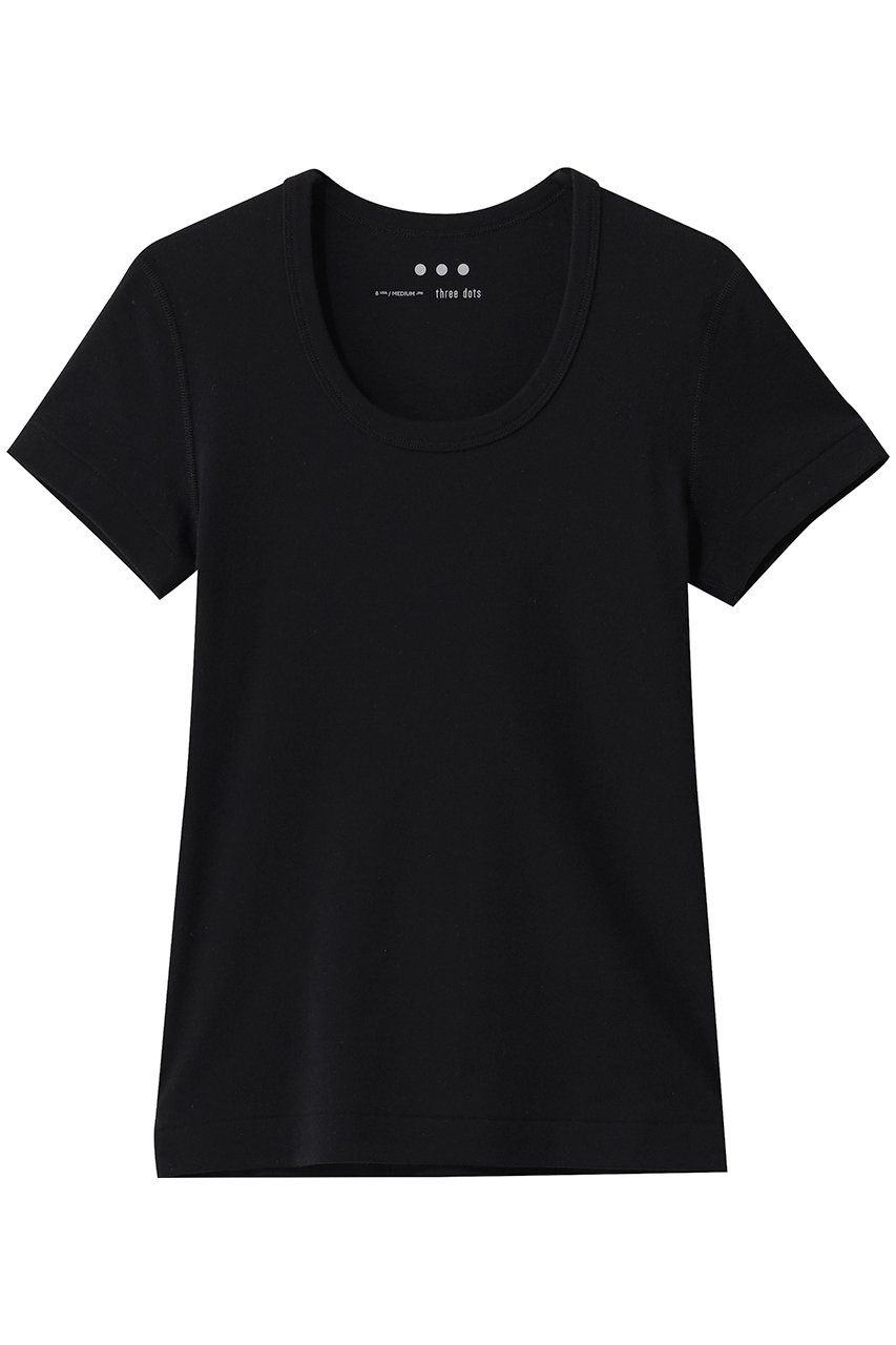エリオポール/HELIOPOLEの【THREE DOTS】JESSICA S/S カットソー(ブラック/15047004051TR)